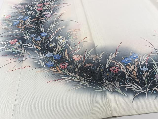 平和屋着物*夏物 訪問着 絽 手描き 草花文 正絹 逸品 CABJ4336xi