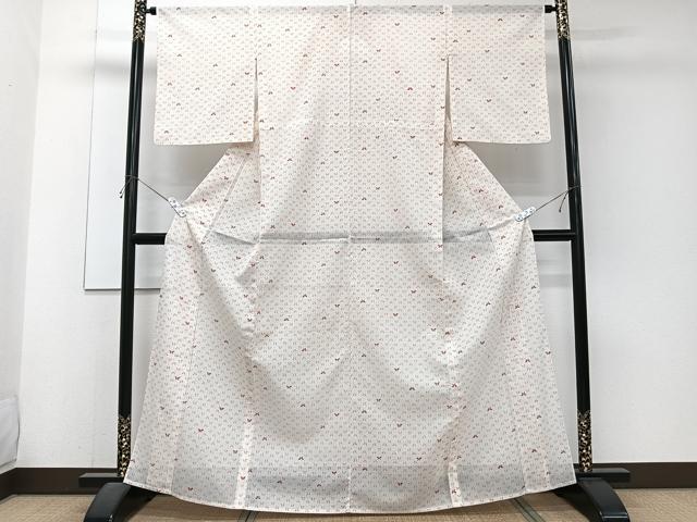 平和屋着物*夏物 小紋 絽 舞蝶文 洗える着物 CABJ4337xi
