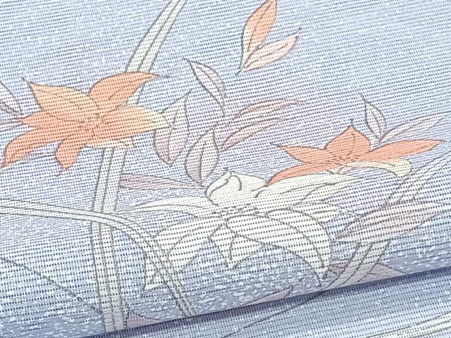 平和屋着物*夏物 小紋 絽 草花文 洗える着物 未使用 CABJ4343xi