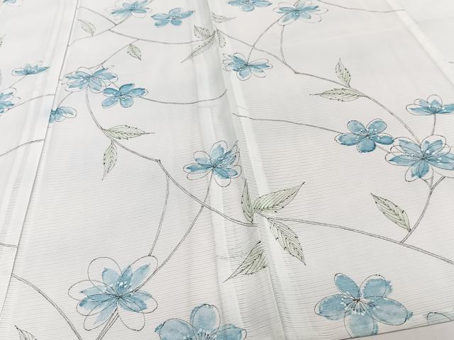平和屋着物*夏物 小紋 絽 枝草花文 洗える着物 CABJ4357xi