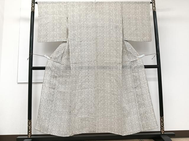 平和屋着物*夏物 本場小千谷縮 菱花文 麻 逸品 CABJ4379xi