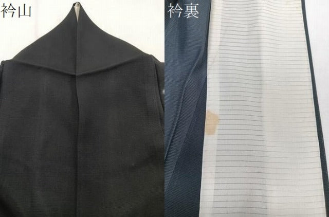 平和屋着物*夏物 訪問着 絽 枝垂れ扇花文 黒地 金彩 正絹 逸品 CABJ4384xi