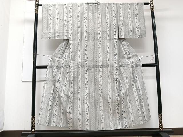 平和屋着物*夏物 紗紬 間道花文 正絹 逸品 CABJ4395xi