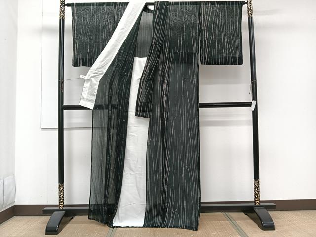 平和屋着物*夏物 小紋 紗紬 竜巻絞り柄 正絹 逸品 CABJ4398xi