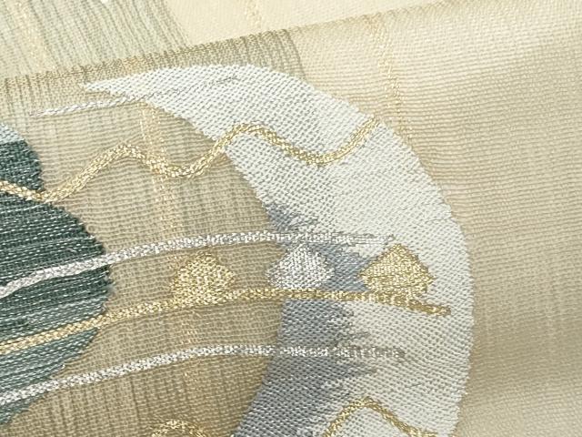 平和屋着物*夏物 九寸名古屋帯 月 金銀糸 正絹 逸品 CABJ4402fb