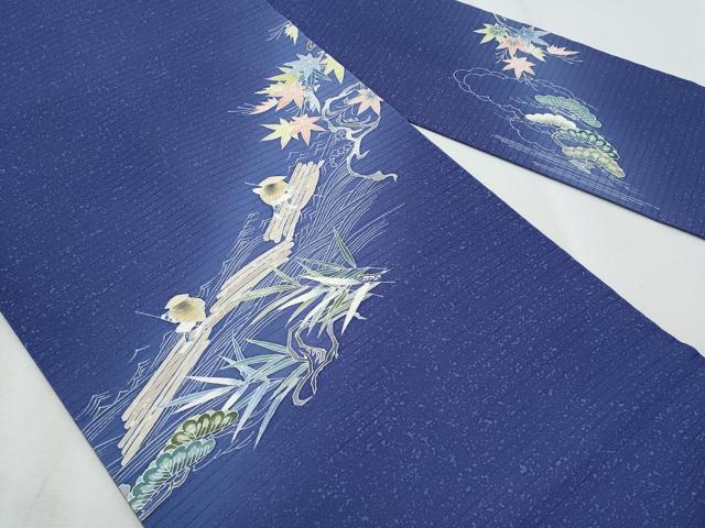 平和屋着物*夏物 塩瀬 九寸名古屋帯 友禅 作家物 人物筏楓文 正絹 逸品 CABJ4405fb