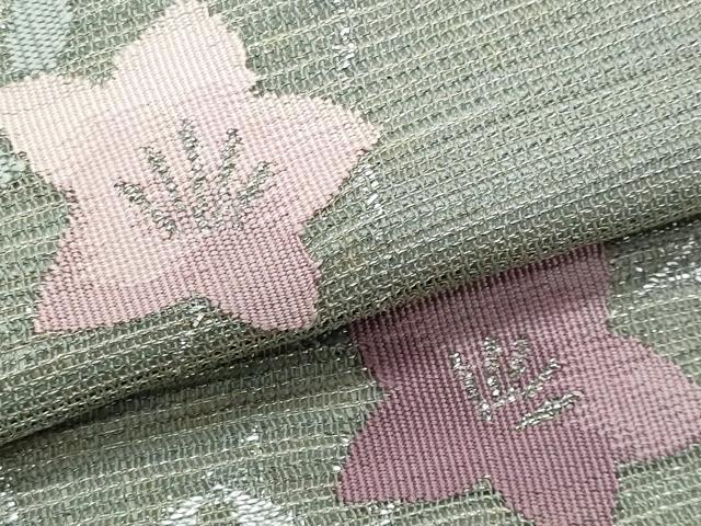 平和屋着物*夏物 九寸名古屋帯 桔梗 銀糸 正絹 逸品 CABJ4409fb