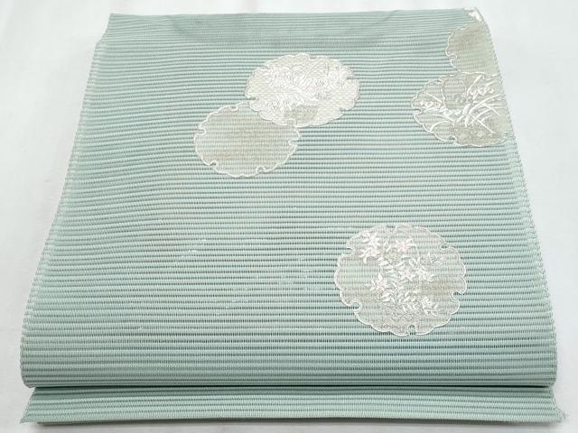 平和屋着物*夏物 八寸名古屋帯 絽刺し 区限刺繍 駒刺繍 絽綴れ 雪輪枝花文 正絹 逸品 CABJ4414fb