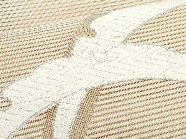 平和屋着物*夏物 八寸名古屋帯 駒刺繍 絽綴れ 露芝文 銀糸 正絹 逸品 CABJ4417fb