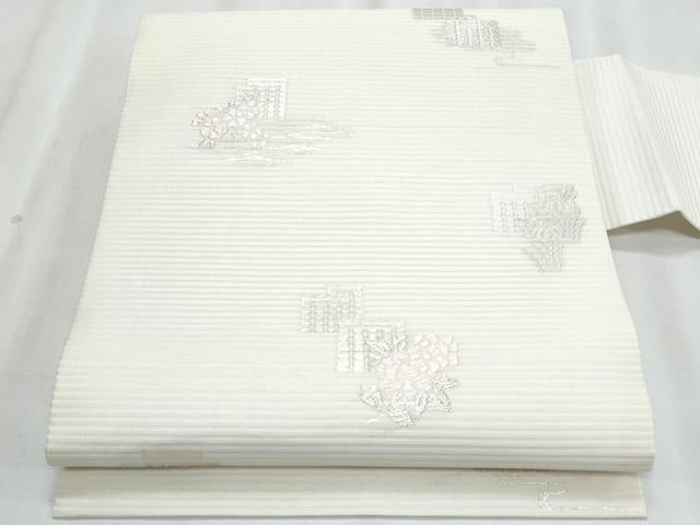 平和屋着物*夏物 九寸名古屋帯 源氏香草花文 正絹 逸品 CABJ4418fb