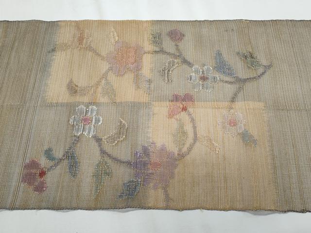 平和屋着物*夏物 1854年創業 帯屋捨松 八寸名古屋帯 枝花文 正絹 逸品 CABJ4420fb