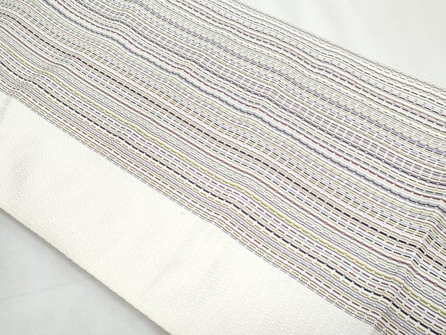 平和屋着物*夏物 本場筑前博多織 八寸名古屋帯 間道 正絹 逸品 CABJ4422fb