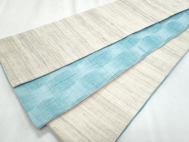 平和屋着物*夏物 両面 半幅帯 霞文 綿麻 逸品 CABJ4431fb