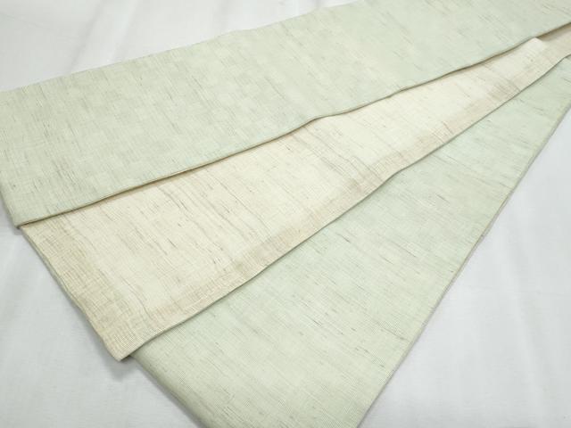 平和屋着物*夏物 半幅帯 青磁鼠色 麻 逸品 CABJ4437fb