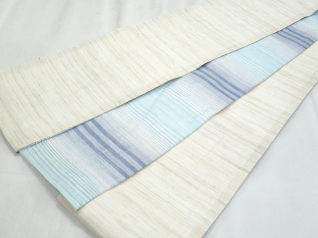平和屋着物*夏物 両面 半幅帯 横段文 麻 逸品 CABJ4445fb