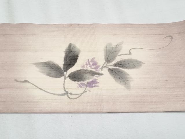 平和屋着物*夏物 九寸名古屋帯 作家物 手描き 枝花文 正絹 逸品 CABJ4454fb