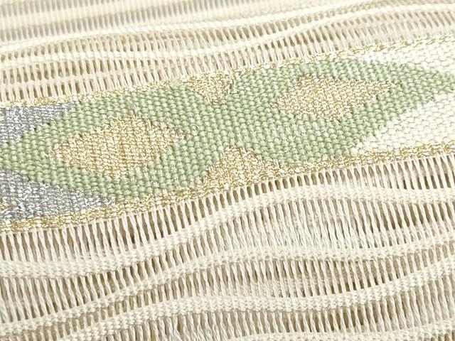 平和屋着物*夏物 八寸名古屋帯 絽綴れ 横段吉祥文 金銀糸 正絹 逸品 CABJ4457fb