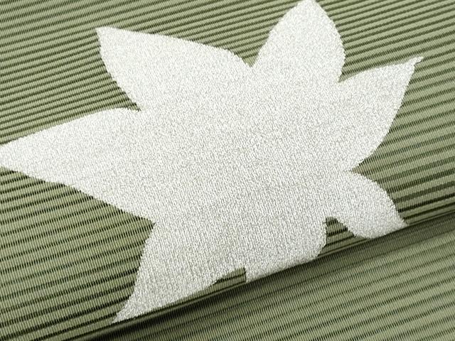 平和屋着物*夏物 八寸名古屋帯 絽綴れ 楓 銀糸 正絹 逸品 CABJ4476fb