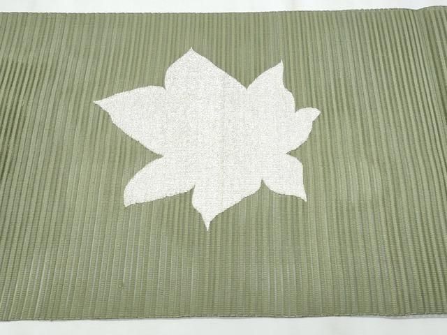 平和屋着物*夏物 八寸名古屋帯 絽綴れ 楓 銀糸 正絹 逸品 CABJ4476fb