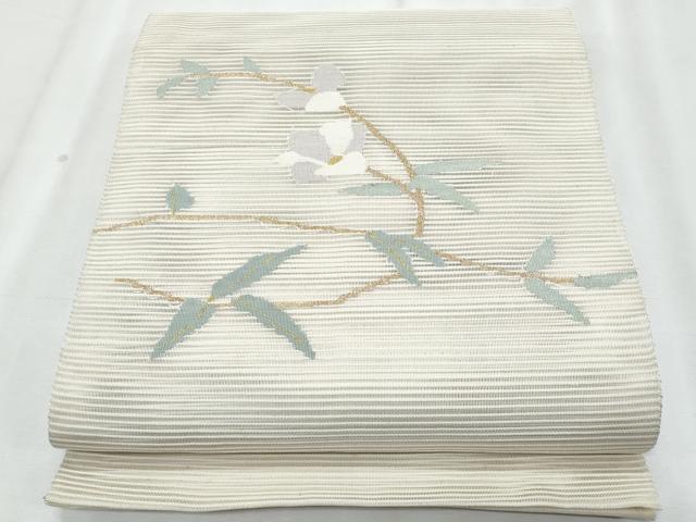 平和屋着物*夏物 八寸名古屋帯 絽綴れ 枝花文 金糸 正絹 逸品 CABJ4478fb