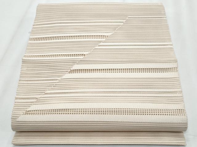 平和屋着物*夏物 八寸名古屋帯 絽綴れ 横段文 松葉色 正絹 逸品 CABJ4480fb