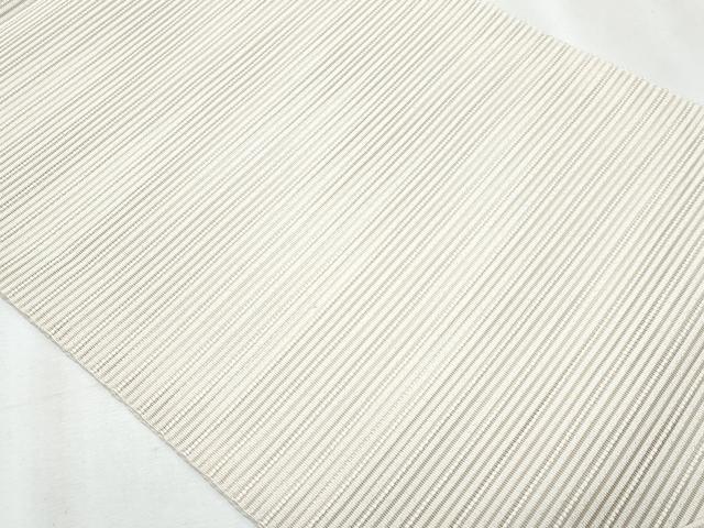 平和屋着物*夏物 八寸名古屋帯 絽綴れ 生成り色 銀糸 正絹 逸品 CABJ4481fb