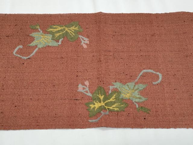 平和屋着物*夏物 八寸名古屋帯 蔦の葉文 金糸 正絹 逸品 CABJ4483fb