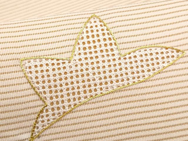 平和屋着物*夏物 九寸名古屋帯 絽綴れ 総絞り 駒刺繍 横笛楓文 金銀糸 正絹 逸品 CABJ4484fb