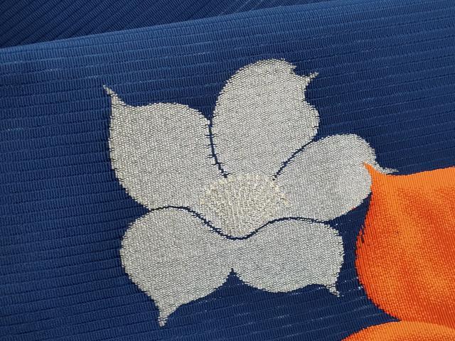 平和屋着物*夏物 八寸 絽綴れ 草花文 銀糸 名古屋帯 正絹 逸品 CABJ4485fb