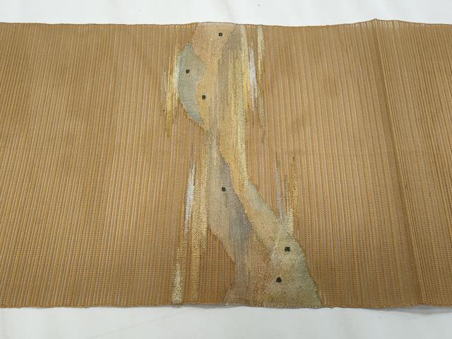 平和屋着物*夏物 八寸名古屋帯 絽綴れ 遠山文 金銀糸 正絹 逸品 CABJ4486fb