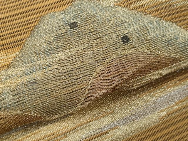 平和屋着物*夏物 八寸名古屋帯 絽綴れ 遠山文 金銀糸 正絹 逸品 CABJ4486fb