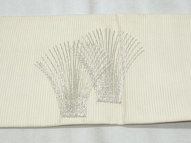 平和屋着物*夏物 九寸名古屋帯 駒刺繍 抽象文様 正絹 逸品 CABJ4496fb