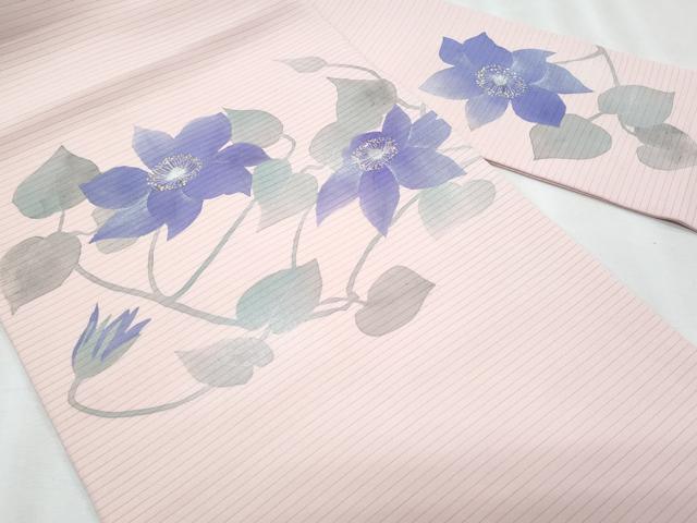平和屋着物*夏物 塩瀬 九寸名古屋帯 枝花文 金銀彩 正絹 逸品 CABJ4503fb