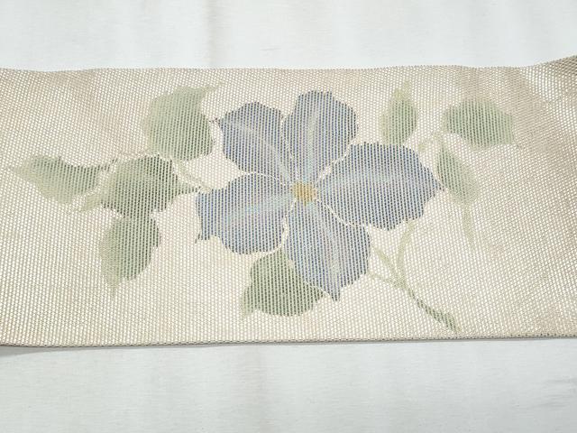 平和屋着物*夏物 九寸名古屋帯 枝花文 正絹 逸品 CABJ4504fb