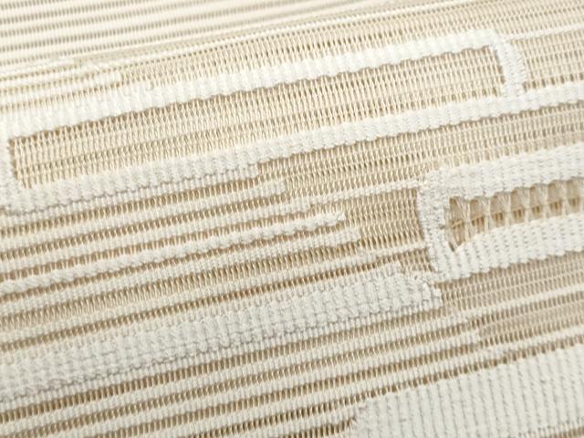 平和屋着物*夏物 八寸名古屋帯 絽綴れ 横段文 練色 正絹 逸品 CABJ4511fb