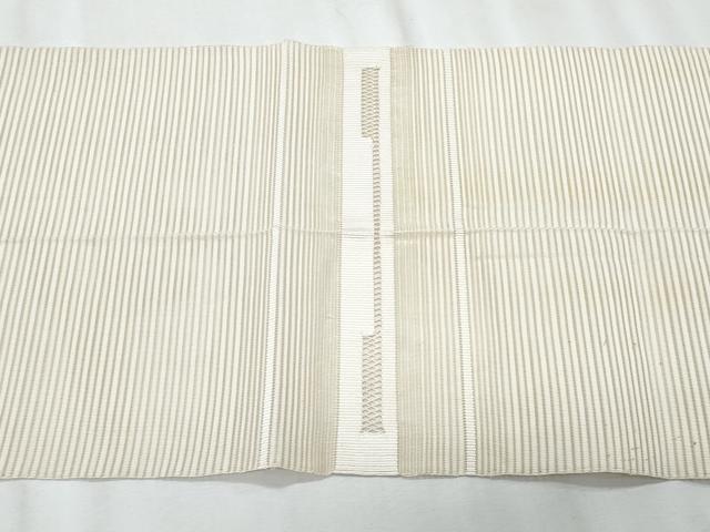 平和屋着物*夏物 八寸名古屋帯 絽綴れ 横段文 練色 正絹 逸品 CABJ4511fb