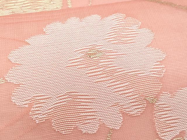 平和屋着物*夏物 九寸名古屋帯 枝菊文 金銀糸 正絹 逸品 CABJ4514fb