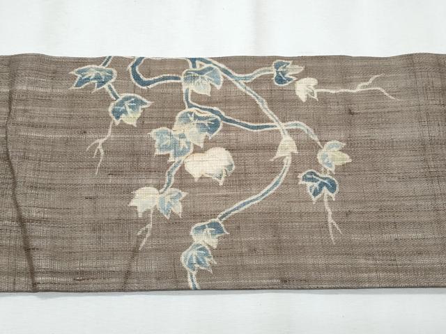 平和屋着物*夏物 九寸名古屋帯 蔦の葉文 麻 逸品 CABJ4517fb