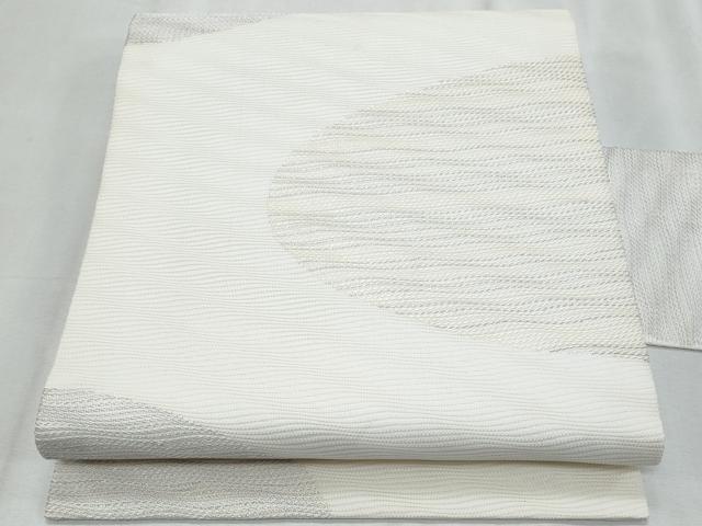 平和屋着物*夏物 九寸名古屋帯 抽象文様 銀糸 正絹 逸品 CABJ4529fb