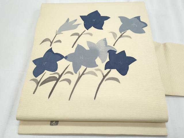 平和屋着物*夏物 日展染色作家 高久空木 ろうけつ染 塩瀬 九寸名古屋帯 桔梗 正絹 逸品 CABJ4530fb