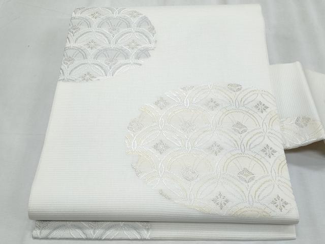 平和屋着物*夏物 西陣 沢本織物謹製 九寸名古屋帯 七宝文 銀糸 証紙付き 正絹 逸品 CABJ4531fb