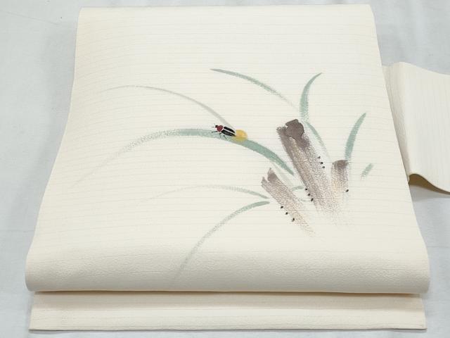 平和屋着物*夏物 九寸名古屋帯 手描き 蛍 金彩 正絹 逸品 CABJ4538fb