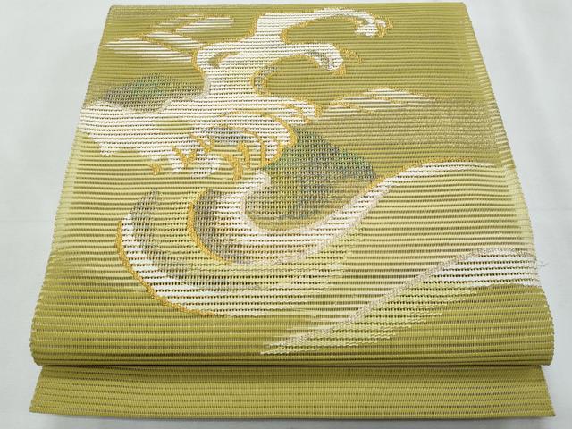 平和屋着物*夏物 八寸名古屋帯 絽綴れ 立波文 金銀糸 正絹 逸品 CABJ4543fb