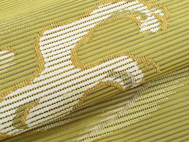 平和屋着物*夏物 八寸名古屋帯 絽綴れ 立波文 金銀糸 正絹 逸品 CABJ4543fb
