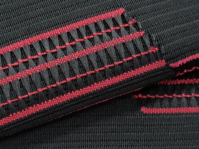 平和屋着物*夏物 八寸名古屋帯 絽綴れ 幾何学文様 黒地 正絹 逸品 CABJ4548fb