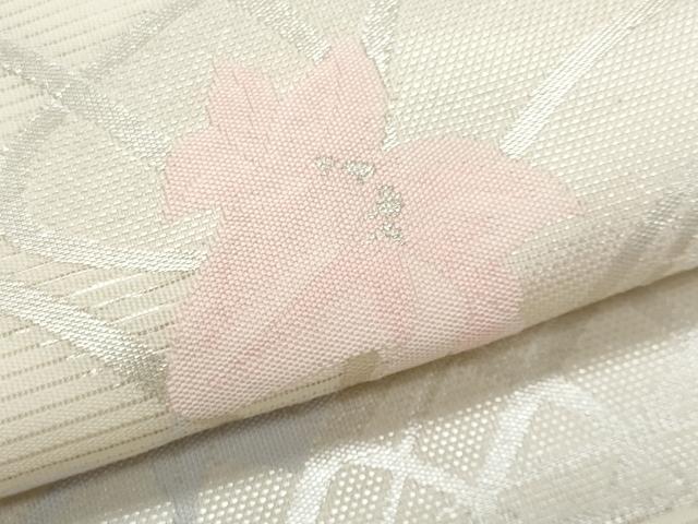 平和屋着物*夏物 九寸名古屋帯 籬枝花文 銀糸 正絹 逸品 CABJ4552fb