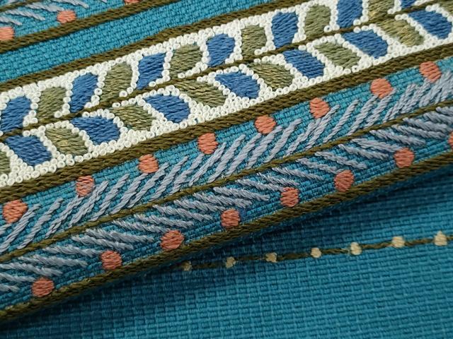 平和屋着物*夏物 京都染織メーカー 貴久樹謹製 中国三大刺繍 相良刺繍 八寸名古屋帯 横段文 証紙付き 正絹 逸品 CABJ4556fb