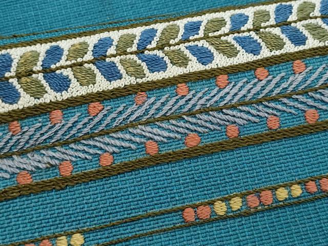 平和屋着物*夏物 京都染織メーカー 貴久樹謹製 中国三大刺繍 相良刺繍 八寸名古屋帯 横段文 証紙付き 正絹 逸品 CABJ4556fb