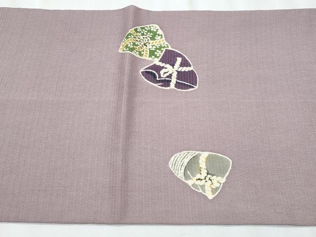 平和屋着物*夏物 九寸名古屋帯 型染め 貝合せ 正絹 逸品 CABJ4560fb
