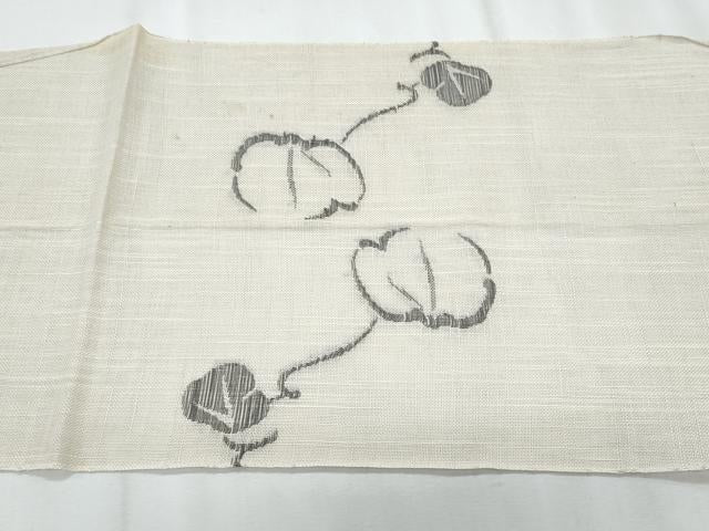 平和屋着物*夏物 八寸名古屋帯 枝葉文 正絹 逸品 CABJ4569fb